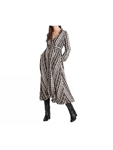 Hatch Women'S The Alyssa Long Sleeve Dress in Black Plaid (view 2)