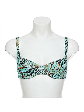 Luli Fama Animale Wide Strap Balconette Top in Aqua (view 1)