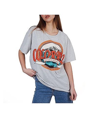 Ambar Colorado Printed Short Sleeve Tshirt in Gray (view 2)