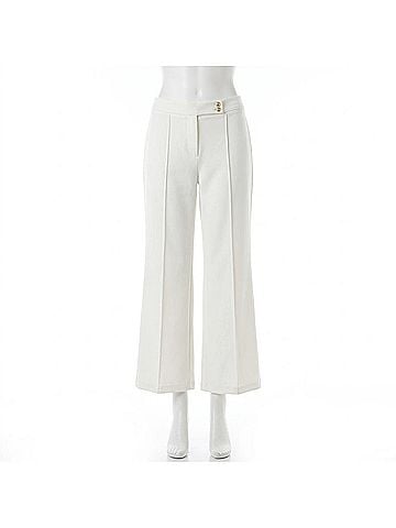 Tahari Wide Leg Front Seam Pant in White Star (view 1)