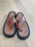 ALOHAS 100% Leather Brown Black Sandals Size 9 - photo 3