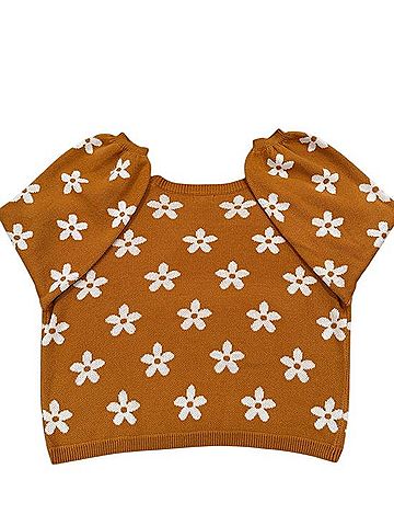 Altar'd State Pumpkin Floral Crewneck Sweater Casual Sweaters (view 2)