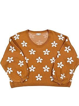 Altar'd State Pumpkin Floral Crewneck Sweater Casual Sweaters (view 1)