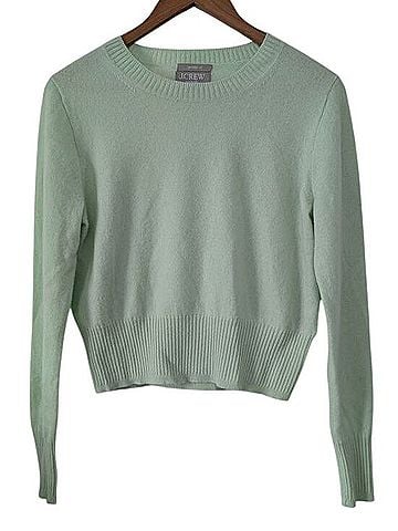 J.Crew Cashmere Cropped Crewneck Sweater Cashmere Pullover Sweater (view 1)