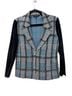 MING WANG Plaid Black White Teal Blazer Size L (petite) - photo 9