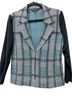 MING WANG Plaid Black White Teal Blazer Size L (petite) - photo 1