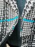 MING WANG Plaid Black White Teal Blazer Size L (petite) - photo 7