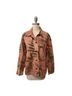 Chico's 100% Cotton 95% Rayon 5% Metallic Fiber Floral Orange Black Denim Jacket Size M - photo 1