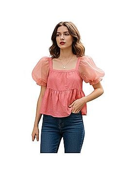 Pomander Place Tinsley Mesh Puff Sleeve Top Sleeveless T-Shirt (view 1)