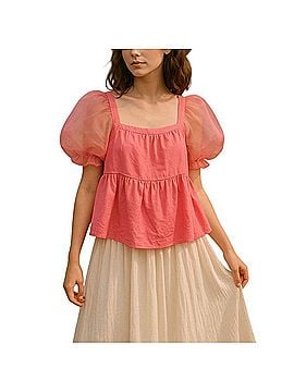Pomander Place Tinsley Mesh Puff Sleeve Top Sleeveless T-Shirt (view 2)
