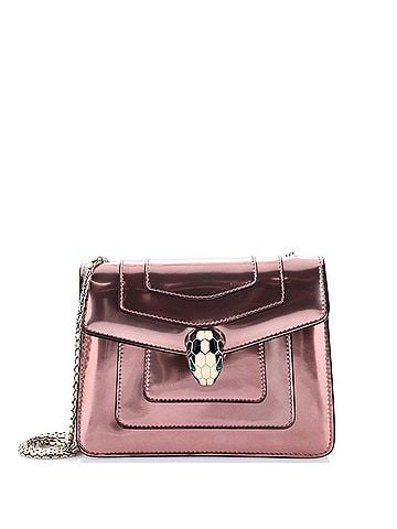 Bvlgari Serpenti Forever Square Shoulder Bag Metallic Leather Small (view 1)