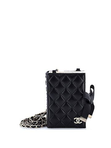 Chanel CC Book Card Holder with Chain Quilted Lambskin (view 1)