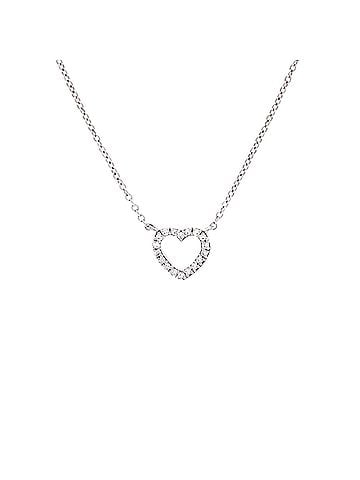 Tiffany & Co. Metro Open Heart Pendant Necklace 18K White Gold and Diamonds Mini (view 1)