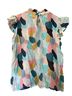 THML 100% Cotton Print Multi Color Short Sleeve Blouse Size M - photo 2