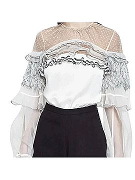 Self-Portrait Long Sleeve Blouse (view 1)