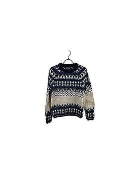 Scotch & Soda Winter Blue Fairisle Wool Blend Crewneck Pullover Sweater (view 1)