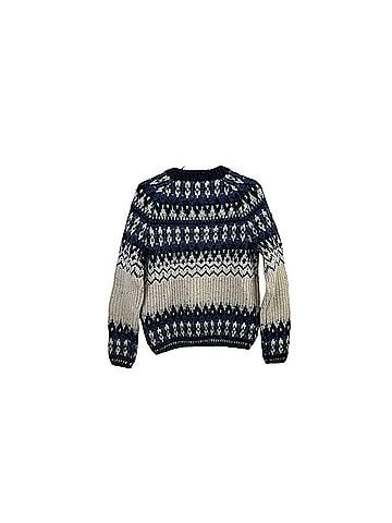 Scotch & Soda Winter Blue Fairisle Wool Blend Crewneck Pullover Sweater (view 2)