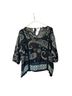 Design Lab Lord & Taylor 100% Polyester Paisley Floral Black Multi Color Blouse Size M - photo 1
