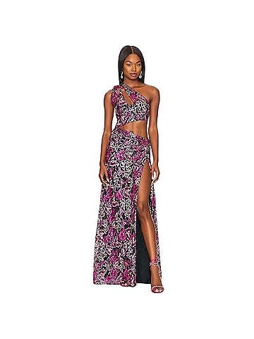 Lovers + Friends Elysian Asymmetric Cutout Gown Cocktail Dress (view 1)