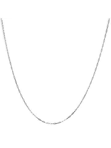 Haus of Brilliance Unisex Solid 14K White Gold 1.5mm Paperclip Chain Necklace - 18 Inches (view 1)