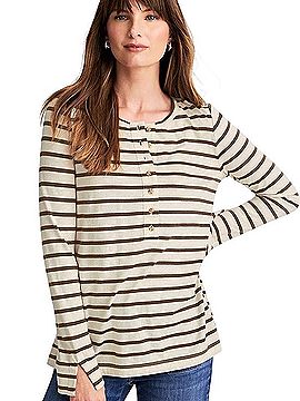 J.Jill Modern Henley Tee Long Sleeve T-Shirt (view 1)