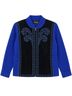 Bob Mackie 100% Leather 100% Polyester 55% Acrylic 45% Cotton 100% Rayon Blue Black Jacket Size XL - photo 1