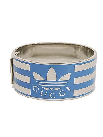 Gucci Gucci GUCCI Bangle Enamel Stripe Cuff Bracelet Interlocking G Trefoil Logo S Adidas Blue 702882 J1631 8082 Men's Women's (view 1)