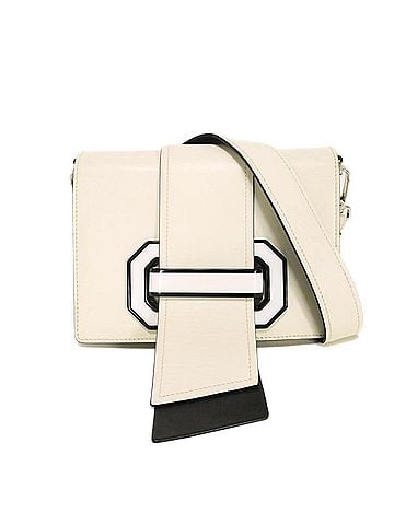 Prada Prada PRADA City Plex Calf 2-Way Shoulder Bag, White/Black, Clutch Bag/Crossbody Logo, Bianco (1BD067), Men's/Women's Bag. (view 1)