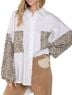 Pol POL Clothing Leopard Print Contrast Over-sized Button-Down Shirt - photo 1