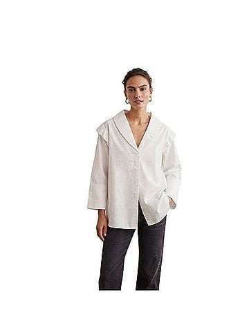 Free People Style Mafia x Free People Ruffle Detail Button Down Blouse Long Sleeve T-Shirt (view 1)