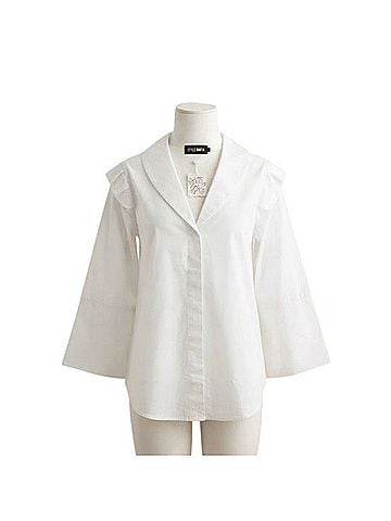 Free People Style Mafia x Free People Ruffle Detail Button Down Blouse Long Sleeve T-Shirt (view 2)