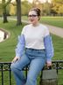 English Factory Stripes White Blue Pullover Sweater Size XS - photo 12