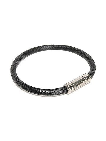 Louis Vuitton Louis Vuitton Keep It 19 Bracelet, Black, Gray, Silver, Damier Graphite Noir, M8152E, Men's (view 2)