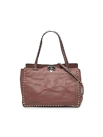 Valentino Medium Leather Rockstud Trapeze Satchel (view 1)
