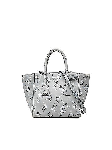 Prada Saffiano Floral Twin Pocket Satchel (view 1)