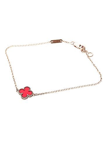 Van Cleef & Arpels Sweet Alhambra 18K Rose Gold And Carnelian Gold Pink_Gold Bracelet Jewelry (view 1)