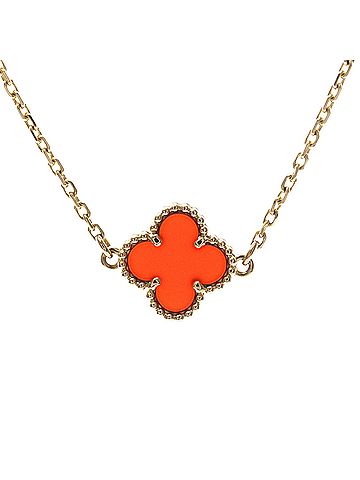Van Cleef & Arpels Sweet Alhambra 18K Rose Gold And Carnelian Gold Pink_Gold Bracelet Jewelry (view 2)
