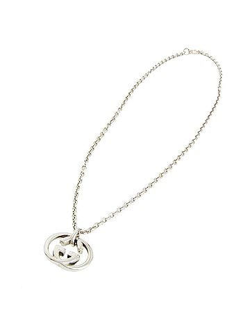 Gucci Engraved Interlocking G Chain Link Pendant Sterling Silver Silver Silver Necklace Jewelry (view 2)
