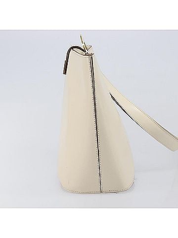 Céline Vintage Circle Logo Leather White Leather Crossbody Bag Bag (view 2)