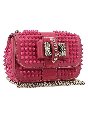 Christian Louboutin Sweet Charity Spiked Leather Pink Leather Crossbody Bag Bag (view 1)