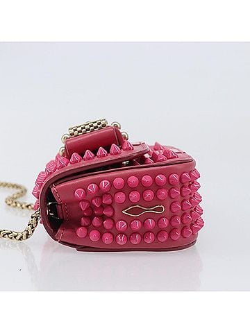 Christian Louboutin Sweet Charity Spiked Leather Pink Leather Crossbody Bag Bag (view 2)