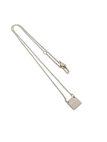 Gucci Logo Plate Sterling Silver Silver Sterling_Silver Necklace Jewelry (view 1)