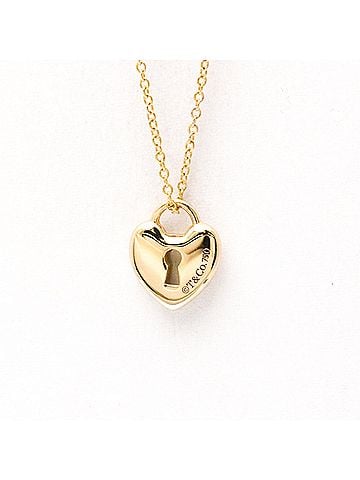 Tiffany & Co. Heart Lock Pendant 18K Yellow Gold Gold Pink_Gold Necklace Jewelry (view 2)