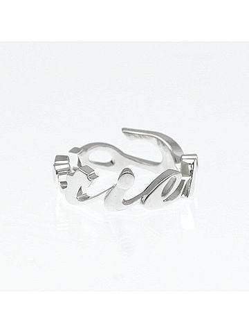 Cartier Signature 18K White Gold Silver White_Gold Ring Jewelry (view 2)