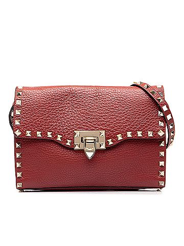 Valentino Medium Pebbled Calfskin Rockstud Flip Lock Crossbody (view 1)