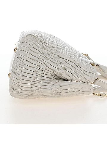 Miu Miu Crystal Convertible Matelasse Leather White Leather Tote Bag Bag (view 2)