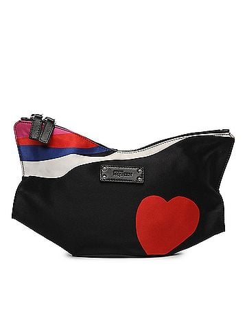 Alexander McQueen Printed Satin Heart De Manta Clutch (view 1)