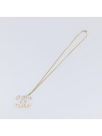 Chanel Cc Pendant Multicolor Crystal Embellished Metal Multicolour Metal Necklace Jewelry (view 1)