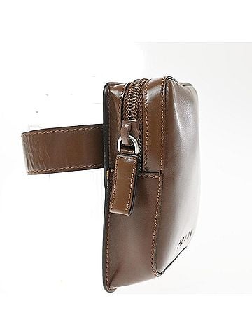 Prada Logo Pouch Leather Brown Leather Clutche &amp; Pouche Bag (view 2)