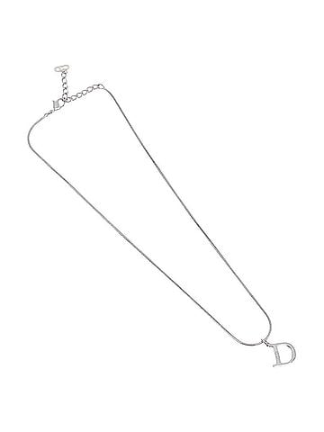 Dior D Logo Pendant Metal Silver Metal Necklace Jewelry (view 1)